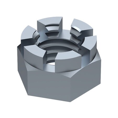 Huyett Slotted Locking Hex Nut 1/4x7/32 Steel Zinc Clear Trivalent NUTH01-0250-0218S3
